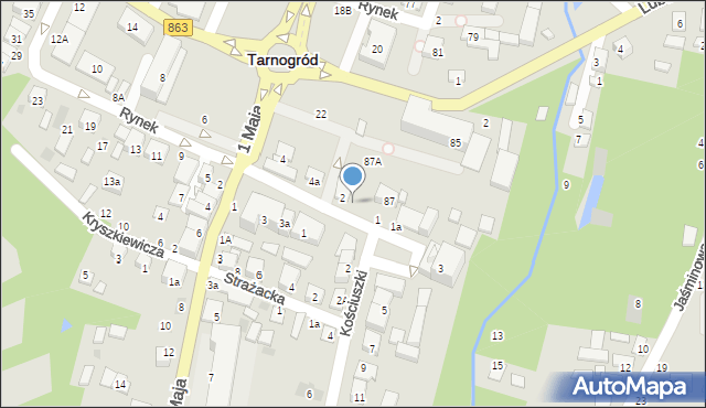 Tarnogród, Rynek, 2a, mapa Tarnogród