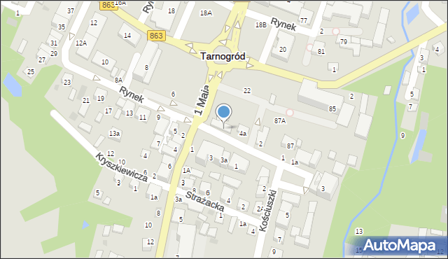 Tarnogród, Rynek, 4B, mapa Tarnogród