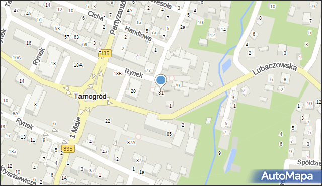 Tarnogród, Rynek, 81, mapa Tarnogród
