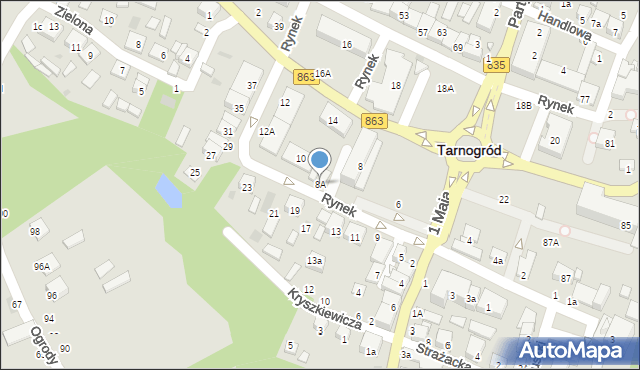 Tarnogród, Rynek, 8A, mapa Tarnogród