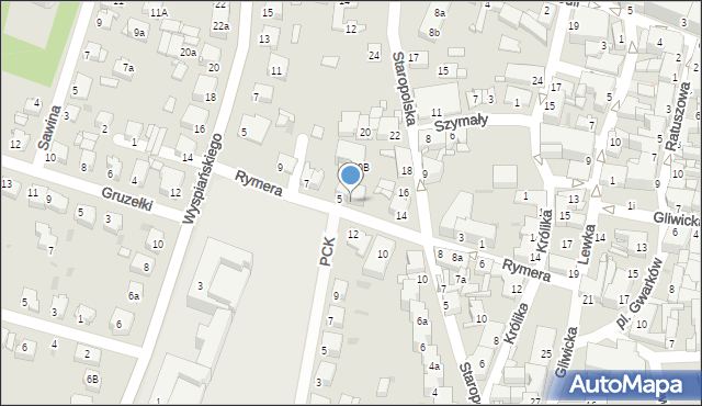 Tarnowskie Góry, Rymera Józefa, 5a, mapa Tarnowskie Góry
