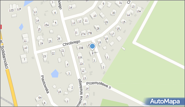 Tczew, Rycerska, 4, mapa Tczew