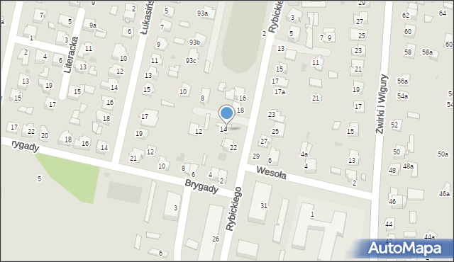 Tomaszów Lubelski, Rybickiego Józefa, dr., 20, mapa Tomaszów Lubelski