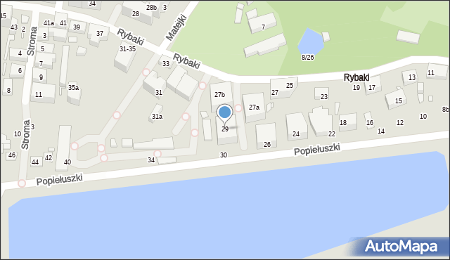 Toruń, Rybaki, 29, mapa Torunia
