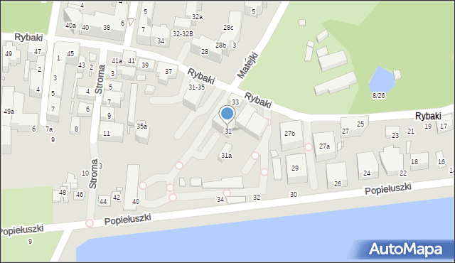 Toruń, Rybaki, 31, mapa Torunia