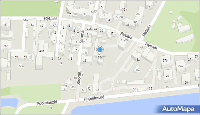 Toruń, Rybaki, 35a, mapa Torunia