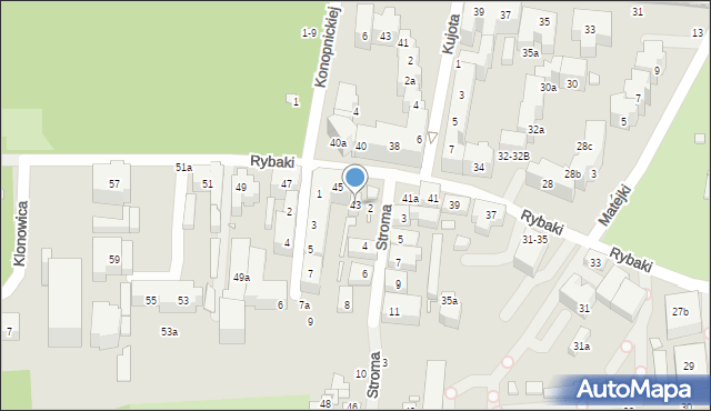 Toruń, Rybaki, 43, mapa Torunia