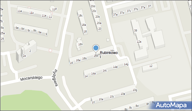 Toruń, Rydygiera Ludwika, 16d, mapa Torunia