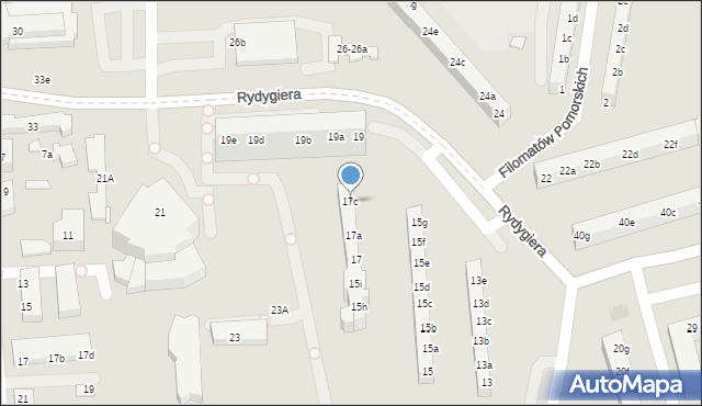 Toruń, Rydygiera Ludwika, 17c, mapa Torunia
