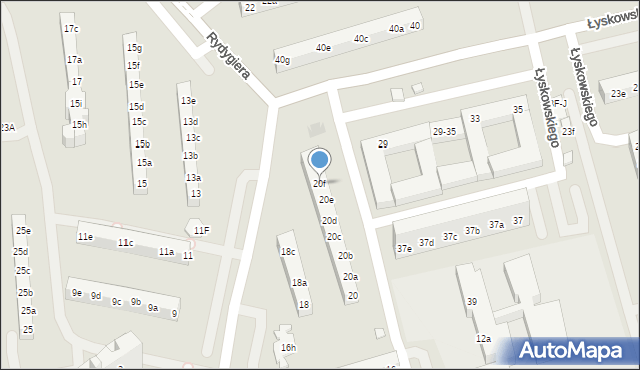 Toruń, Rydygiera Ludwika, 20f, mapa Torunia