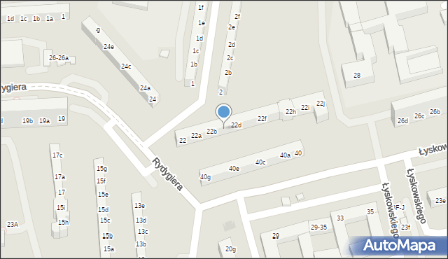Toruń, Rydygiera Ludwika, 22c, mapa Torunia