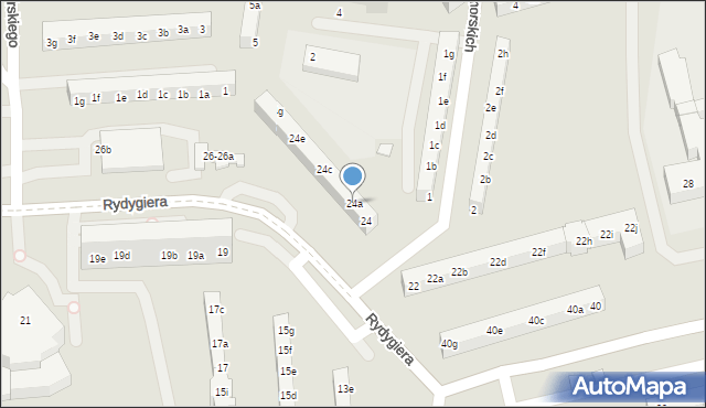 Toruń, Rydygiera Ludwika, 24a, mapa Torunia