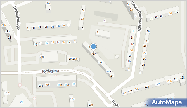 Toruń, Rydygiera Ludwika, 24e, mapa Torunia