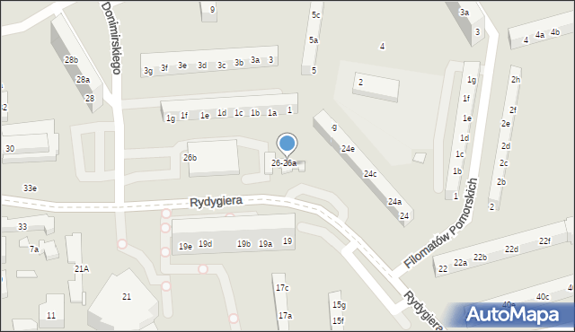 Toruń, Rydygiera Ludwika, 26a, mapa Torunia