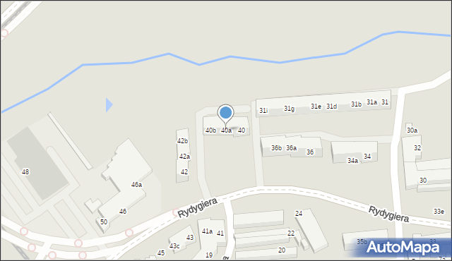 Toruń, Rydygiera Ludwika, 40a, mapa Torunia