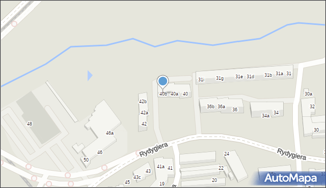 Toruń, Rydygiera Ludwika, 40b, mapa Torunia