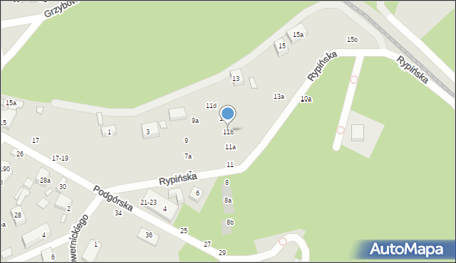 Toruń, Rypińska, 11b, mapa Torunia