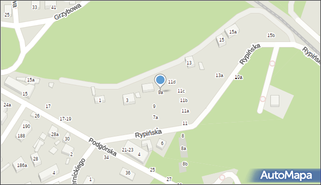 Toruń, Rypińska, 9a, mapa Torunia
