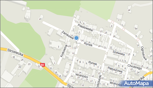 Toszek, Rynek, 13, mapa Toszek