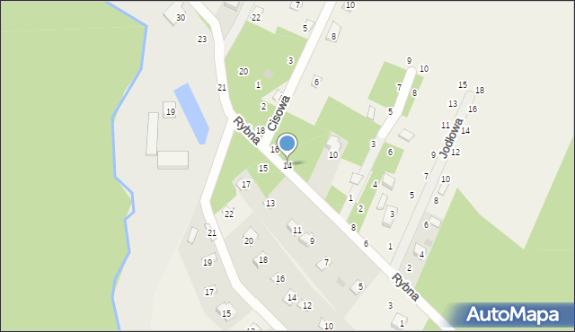 Tresta, Rybna, 14, mapa Tresta