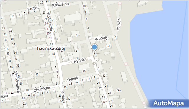 Trzcińsko-Zdrój, Rynek, 6, mapa Trzcińsko-Zdrój
