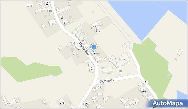Trzebież, Rybacka, 5, mapa Trzebież