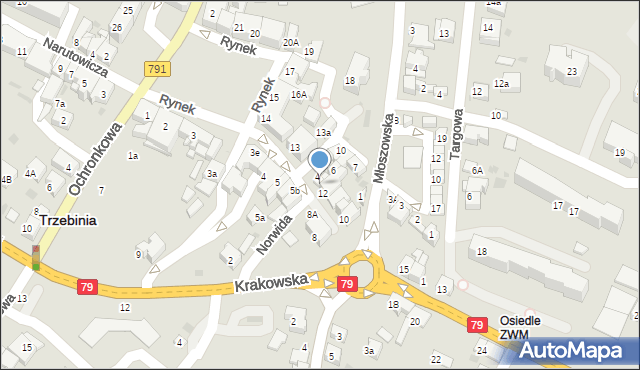 Trzebinia, Rynek, 12a, mapa Trzebinia