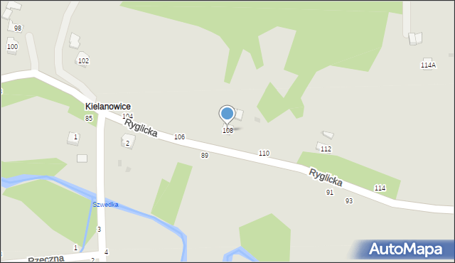 Tuchów, Ryglicka, 108, mapa Tuchów