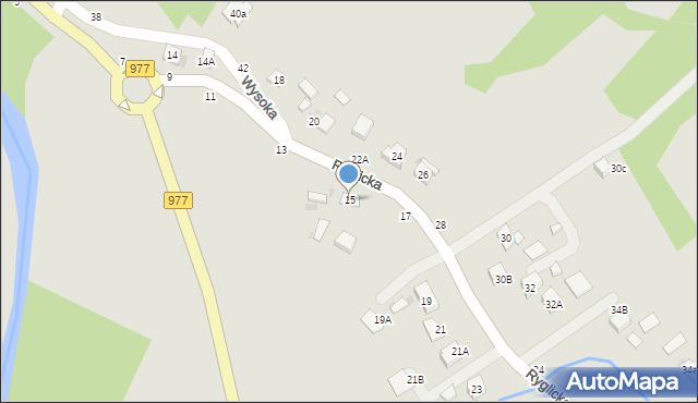 Tuchów, Ryglicka, 15, mapa Tuchów