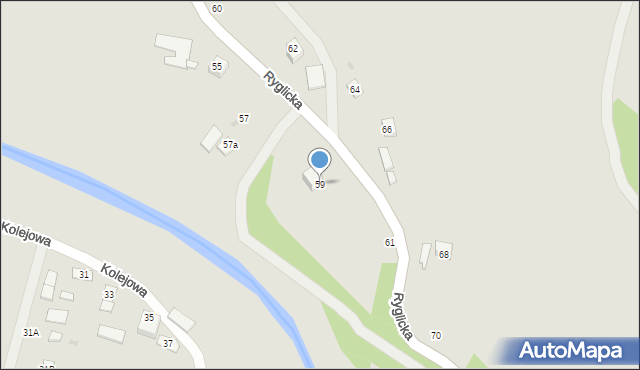 Tuchów, Ryglicka, 59, mapa Tuchów