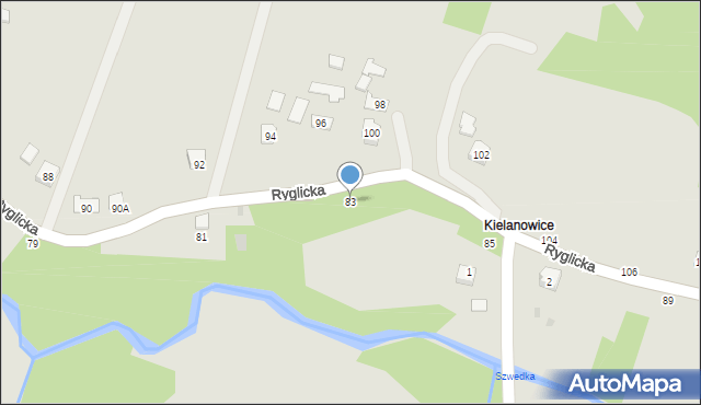 Tuchów, Ryglicka, 83, mapa Tuchów