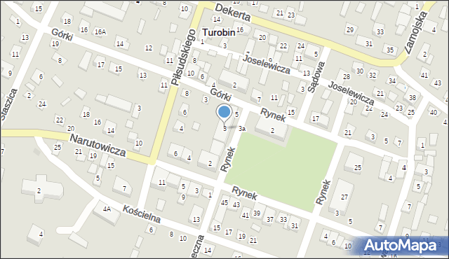 Turobin, Rynek, 3, mapa Turobin