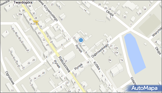 Twardogóra, Rynek, 15, mapa Twardogóra