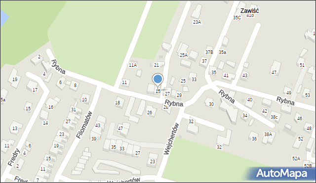 Tychy, Rybna, 15, mapa Tychów