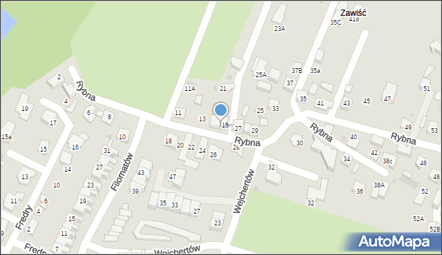 Tychy, Rybna, 17, mapa Tychów