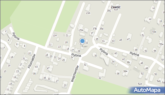 Tychy, Rybna, 31, mapa Tychów