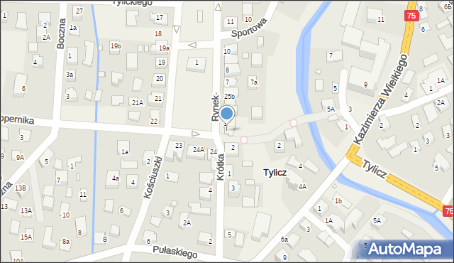 Tylicz, Rynek, 3a, mapa Tylicz