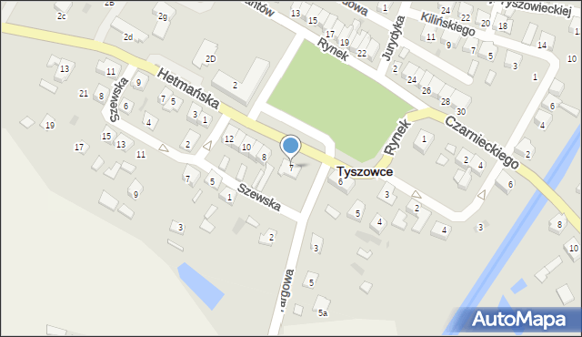 Tyszowce, Rynek, 7, mapa Tyszowce