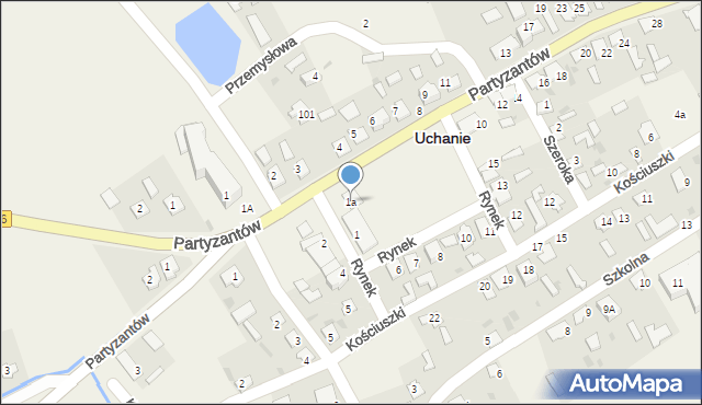 Uchanie, Rynek, 1a, mapa Uchanie