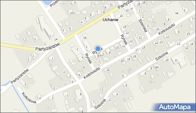Uchanie, Rynek, 6, mapa Uchanie