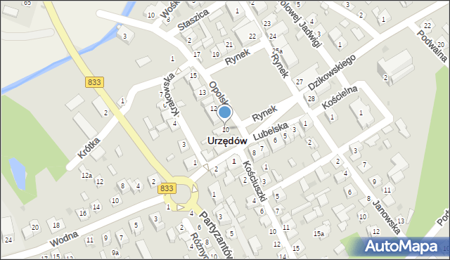 Urzędów, Rynek, 10, mapa Urzędów