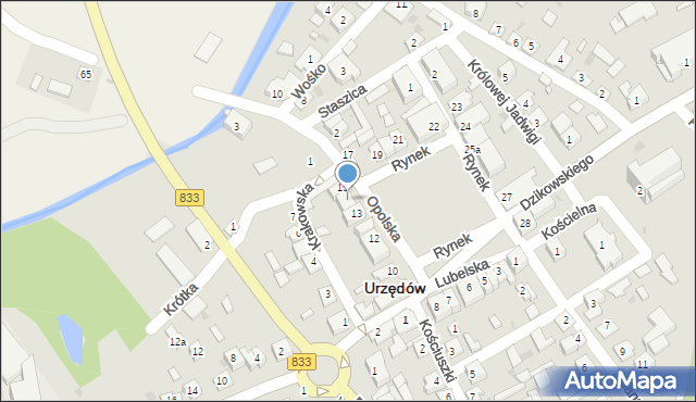 Urzędów, Rynek, 14, mapa Urzędów