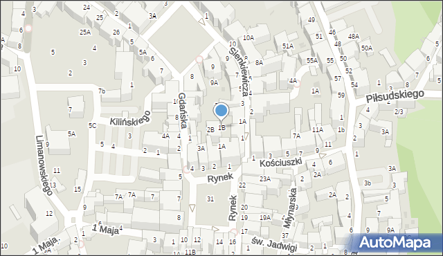 Wałbrzych, Rynek, 1B, mapa Wałbrzycha