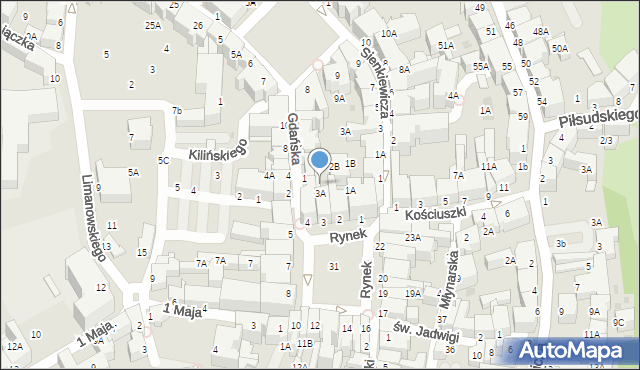 Wałbrzych, Rynek, 3B, mapa Wałbrzycha