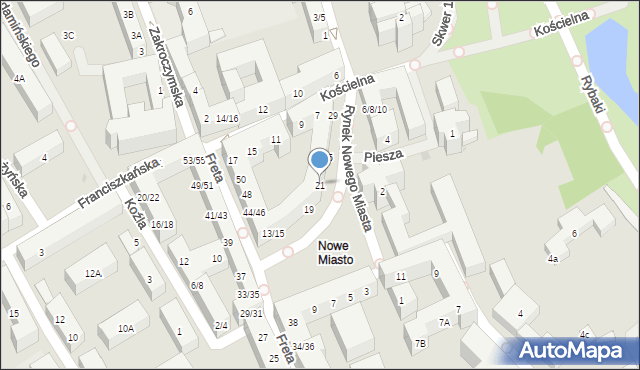 Warszawa, Rynek Nowego Miasta, 21, mapa Warszawy