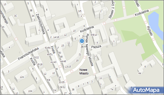 Warszawa, Rynek Nowego Miasta, 25, mapa Warszawy