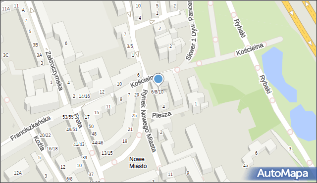 Warszawa, Rynek Nowego Miasta, 6/8/10, mapa Warszawy