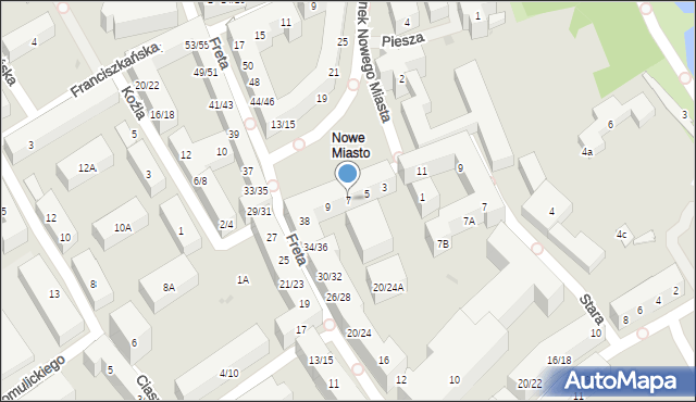 Warszawa, Rynek Nowego Miasta, 7, mapa Warszawy