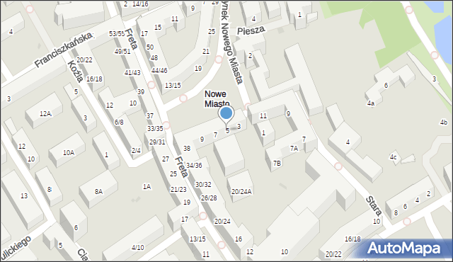 Warszawa, Rynek Nowego Miasta, 5, mapa Warszawy