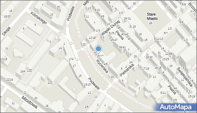 Warszawa, Rycerska, 10, mapa Warszawy